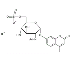 210357-37-2 , 4MU-a-N-sulpho-D-glucosaminide; 4-Methylumbelliferyl 2-acetamido-2-deoxy-a-D-glucopyranoside-6-sulfate potassium salt