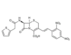 41906-86-9 , Nitrocefin,头孢硝噻吩, 3-(2,4-Dinitrostyryl)-(6R, 7R)-7-(2-thienylacetamido)-ceph-3-em-4-carboxylic acid