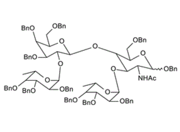 60920-97-0 , 2-Acetamido-1,6-di-O-benzyl-3-O-(2,3,4-tri-O-benzyl-a-L-fucopyranosyl)-4-O-[2-O-(2,3,4-tri-O-benzyl-a-L-fucopyranosyl)-3,4,6-tri-O-benzyl-b-D-galactopyranosyl]-2-deoxy-D-glucopyranoside
